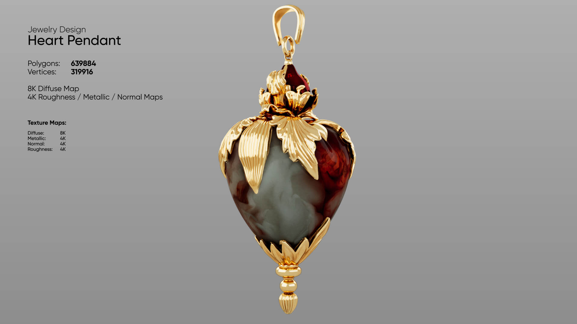 Heart Pendant 3D Model