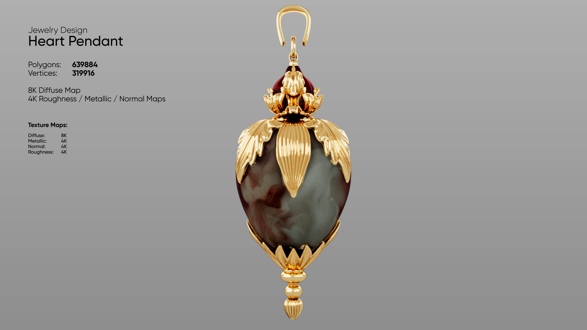 Heart Pendant 3D Model