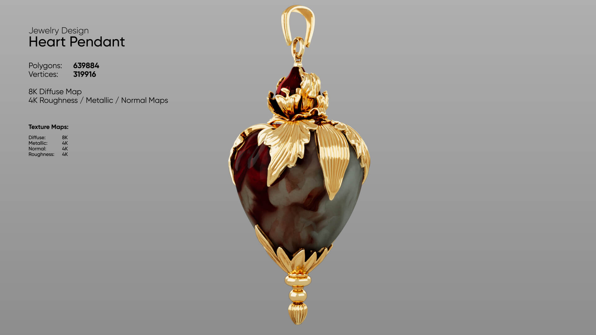 Heart Pendant 3D Model