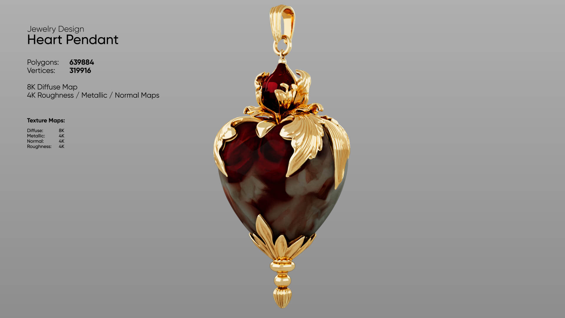 Heart Pendant 3D Model
