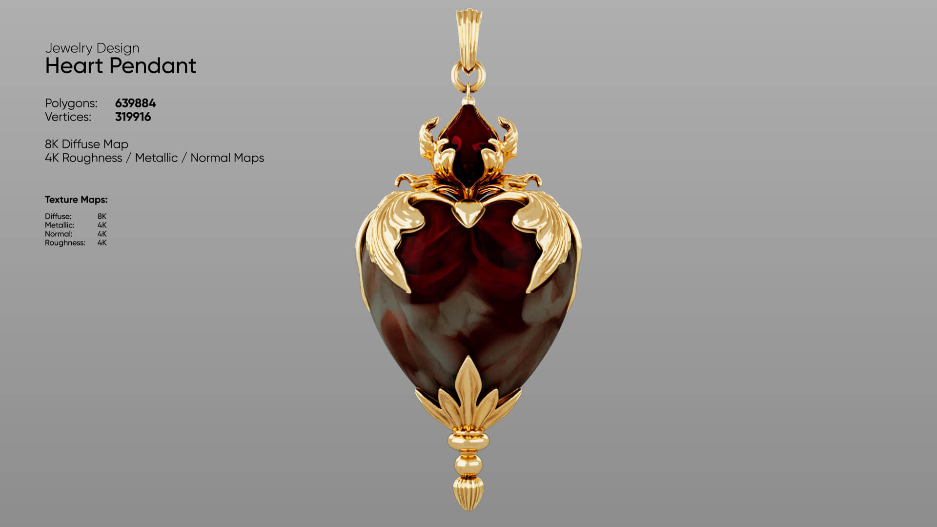 Heart Pendant 3D Model