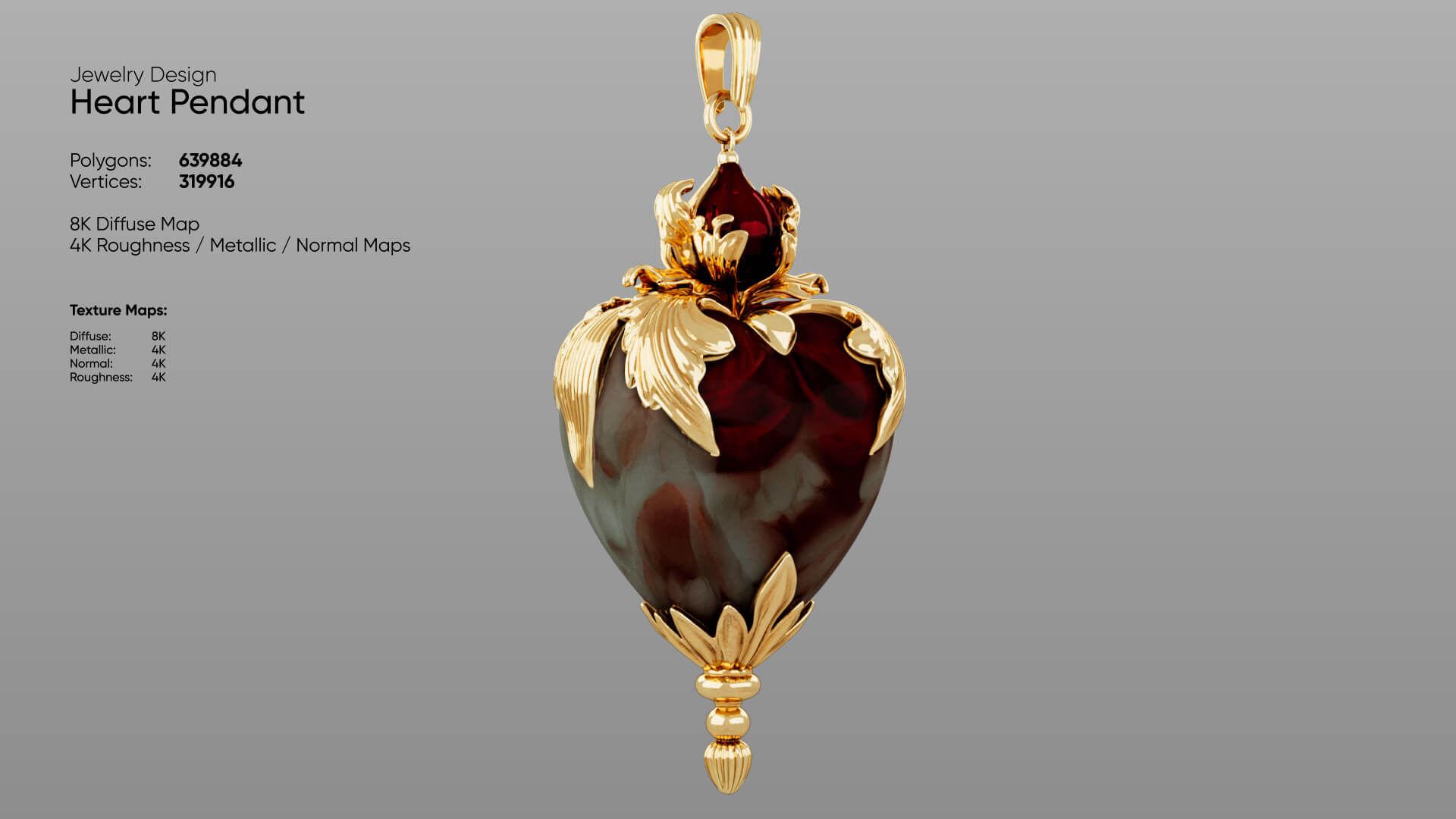 Heart Pendant 3D Model