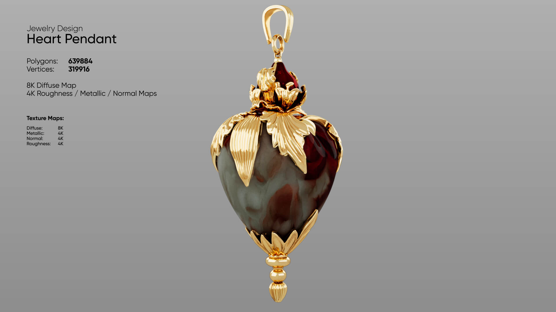 Heart Pendant 3D Model