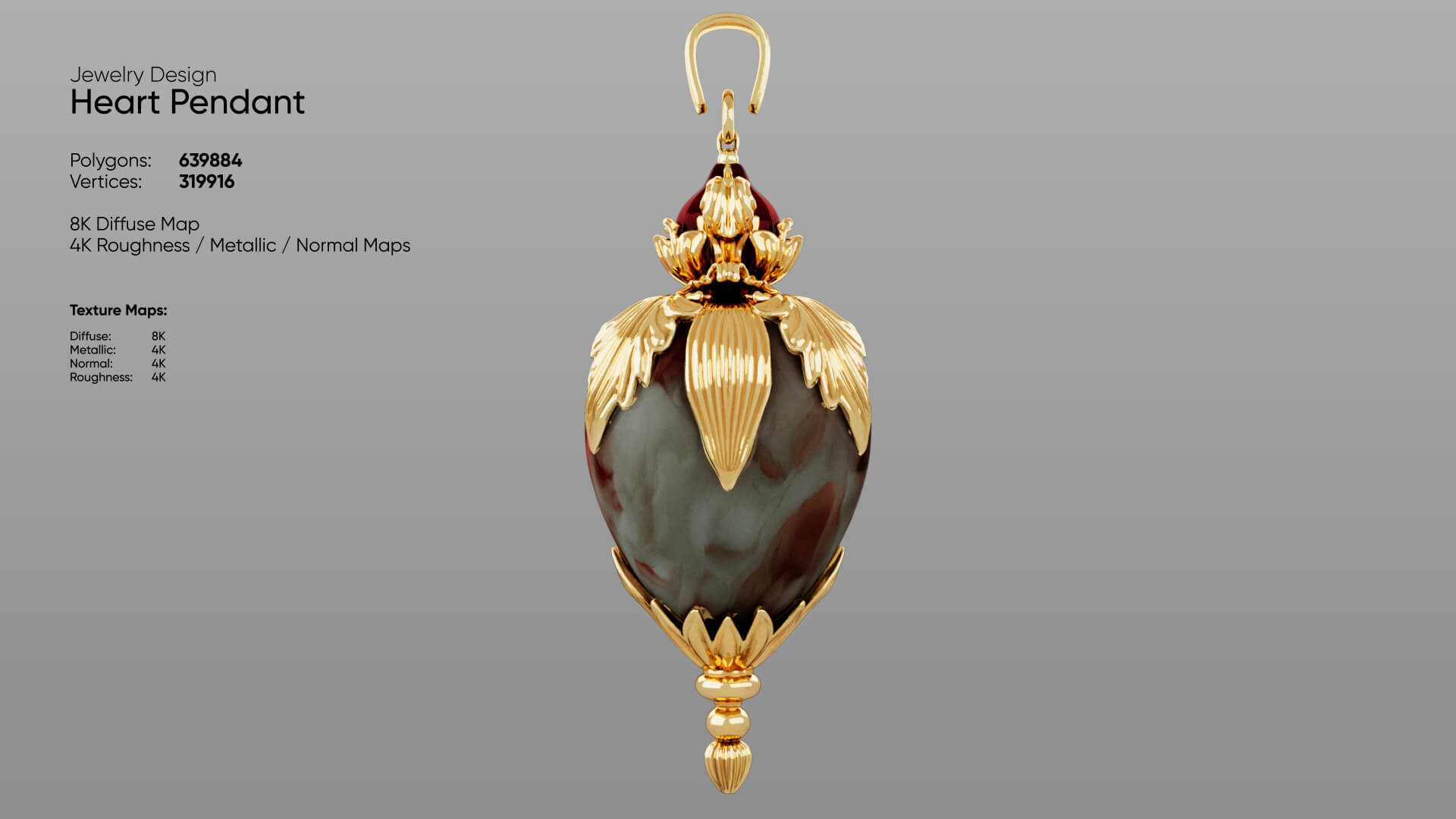 Heart Pendant 3D Model