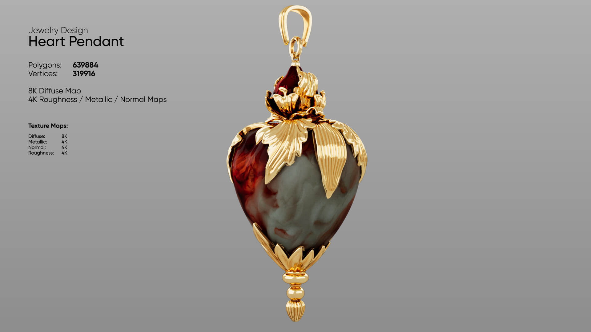 Heart Pendant 3D Model