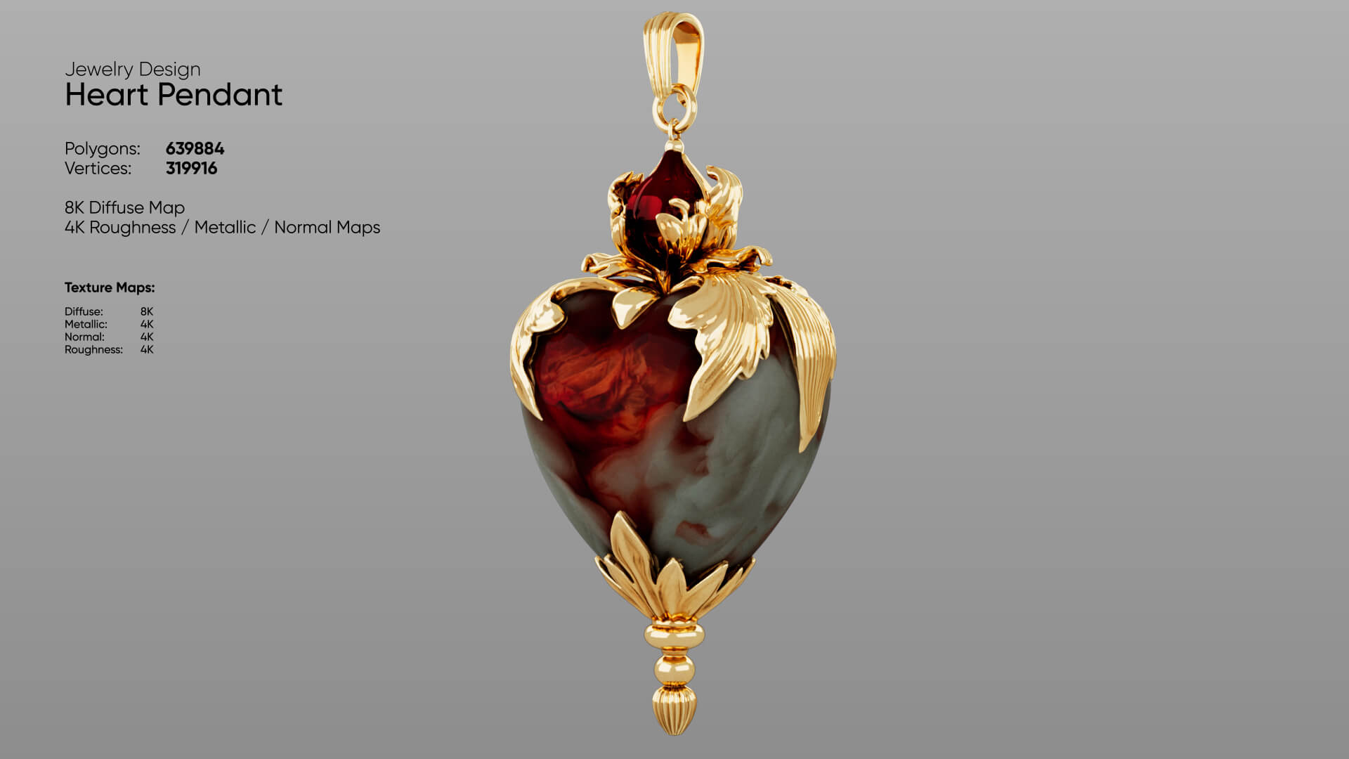 Heart Pendant 3D Model