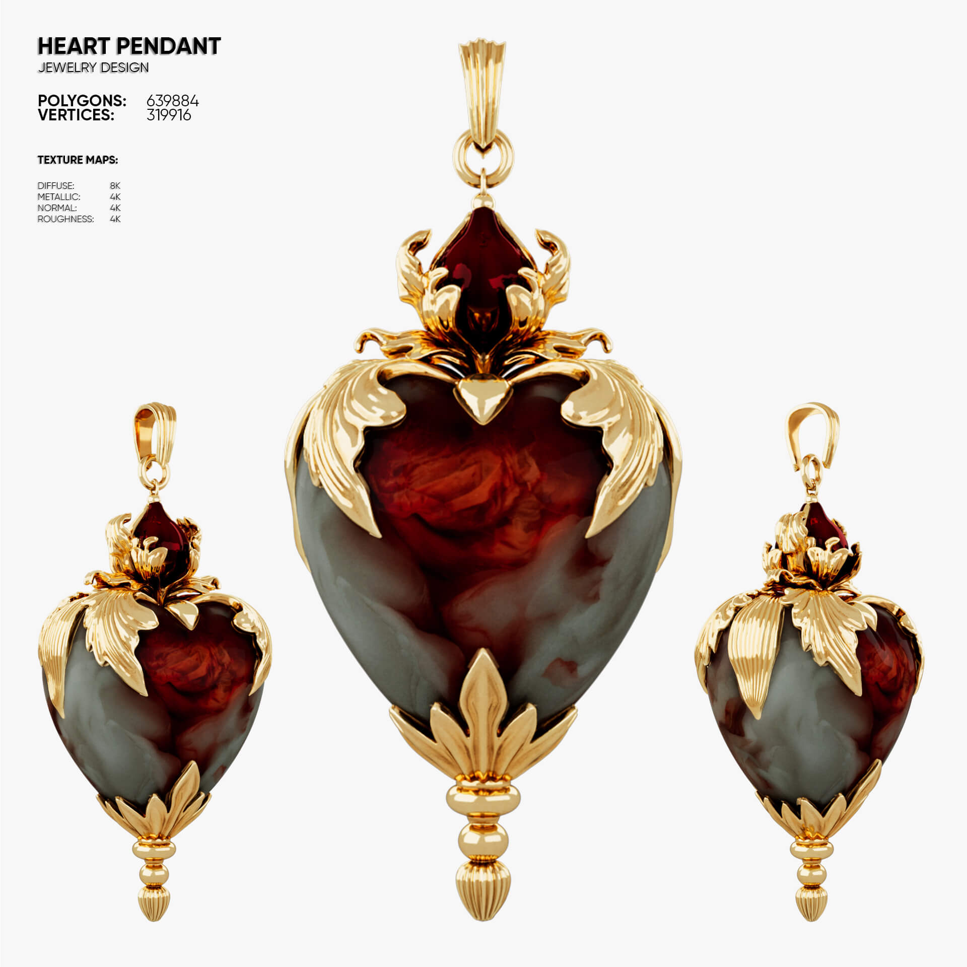 Heart Pendant 3D Model