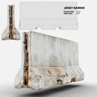 Jersey Barrier 3D Model