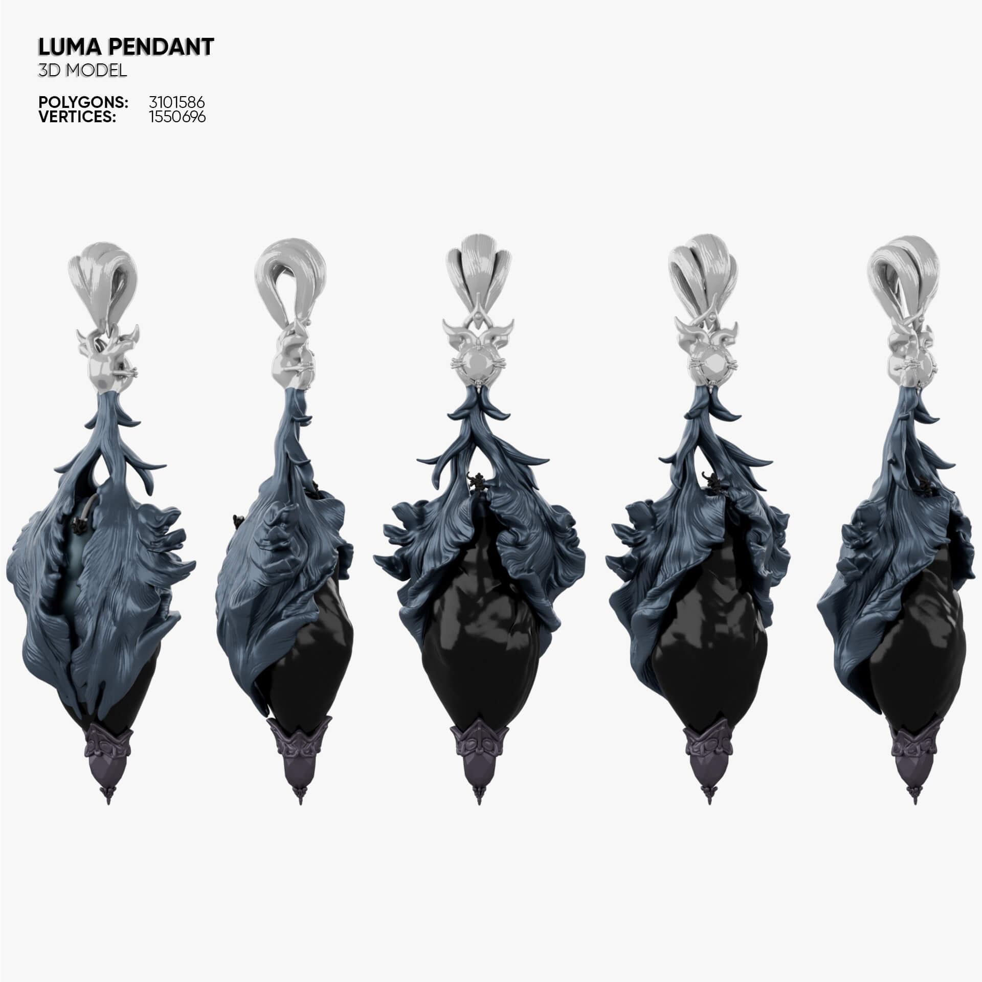 Jewelry - Luma Pendant 3D Model 3D Model