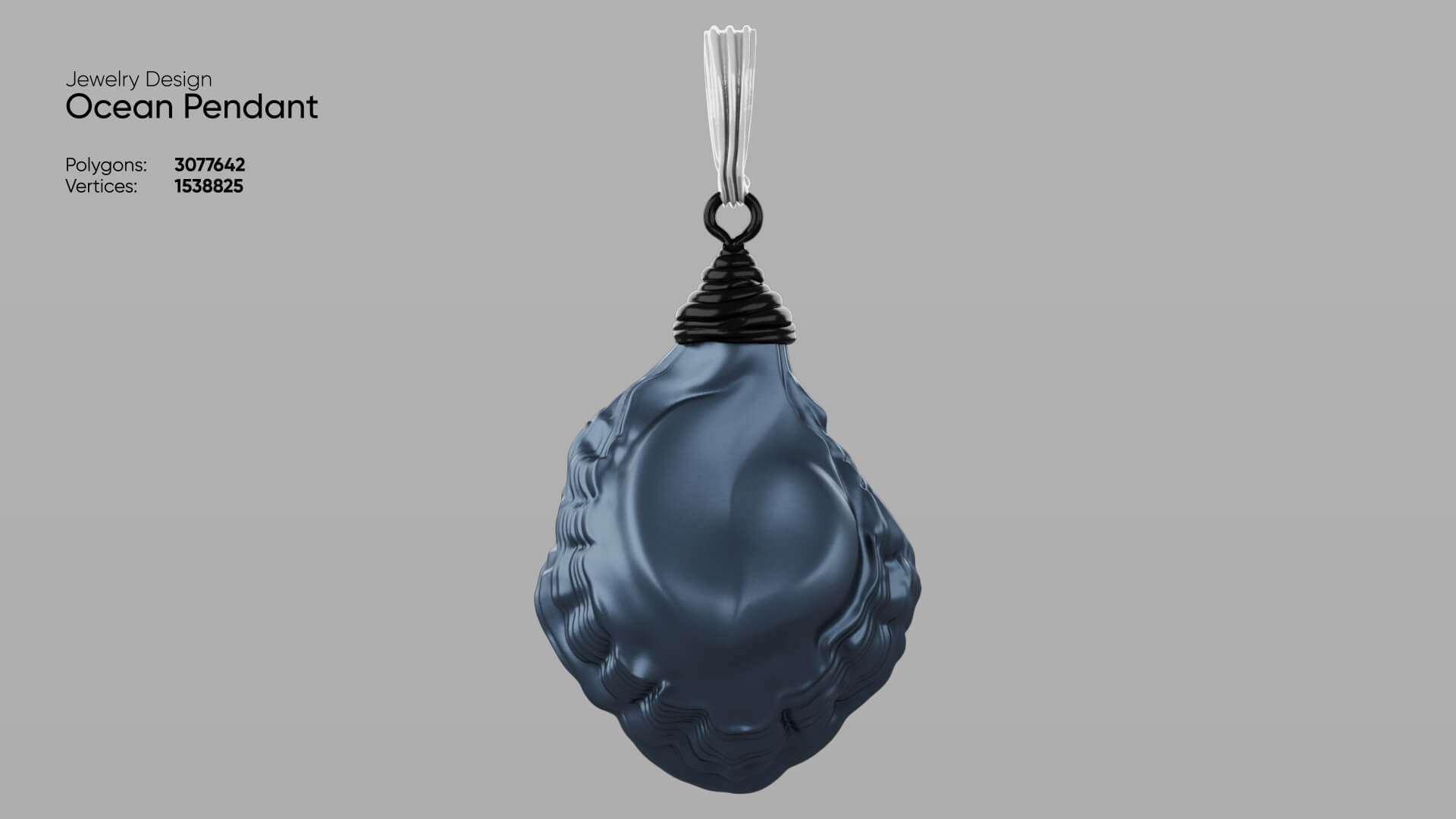 Jewelry Ocean Pendant 3D Model 3D Model