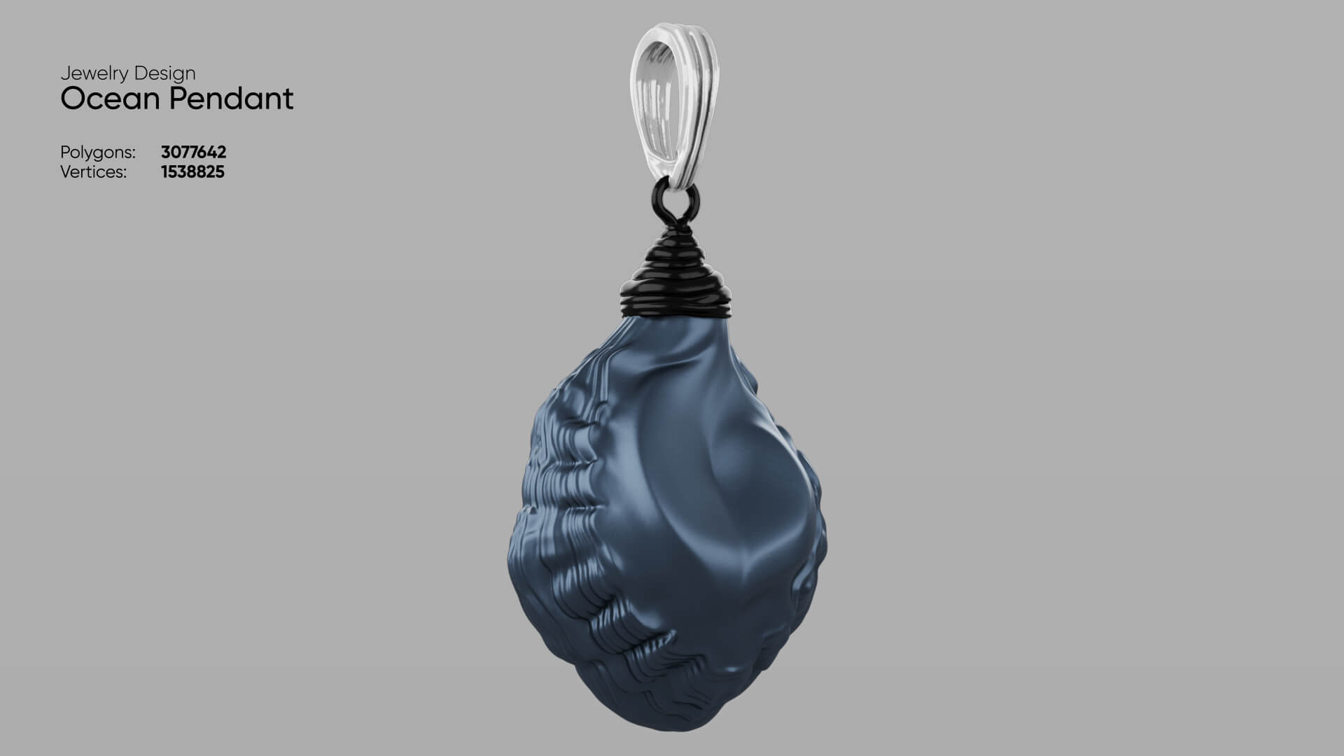Jewelry Ocean Pendant 3D Model 3D Model