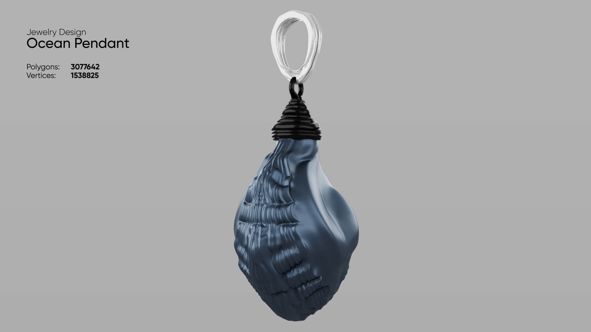 Jewelry Ocean Pendant 3D Model 3D Model