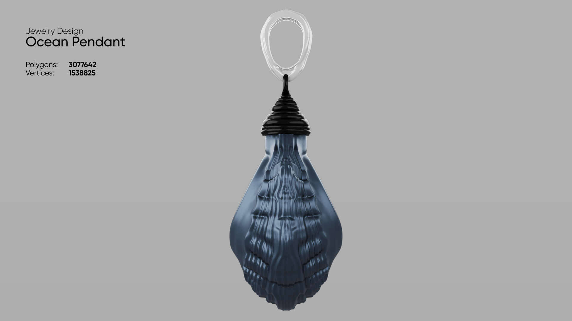Jewelry Ocean Pendant 3D Model 3D Model