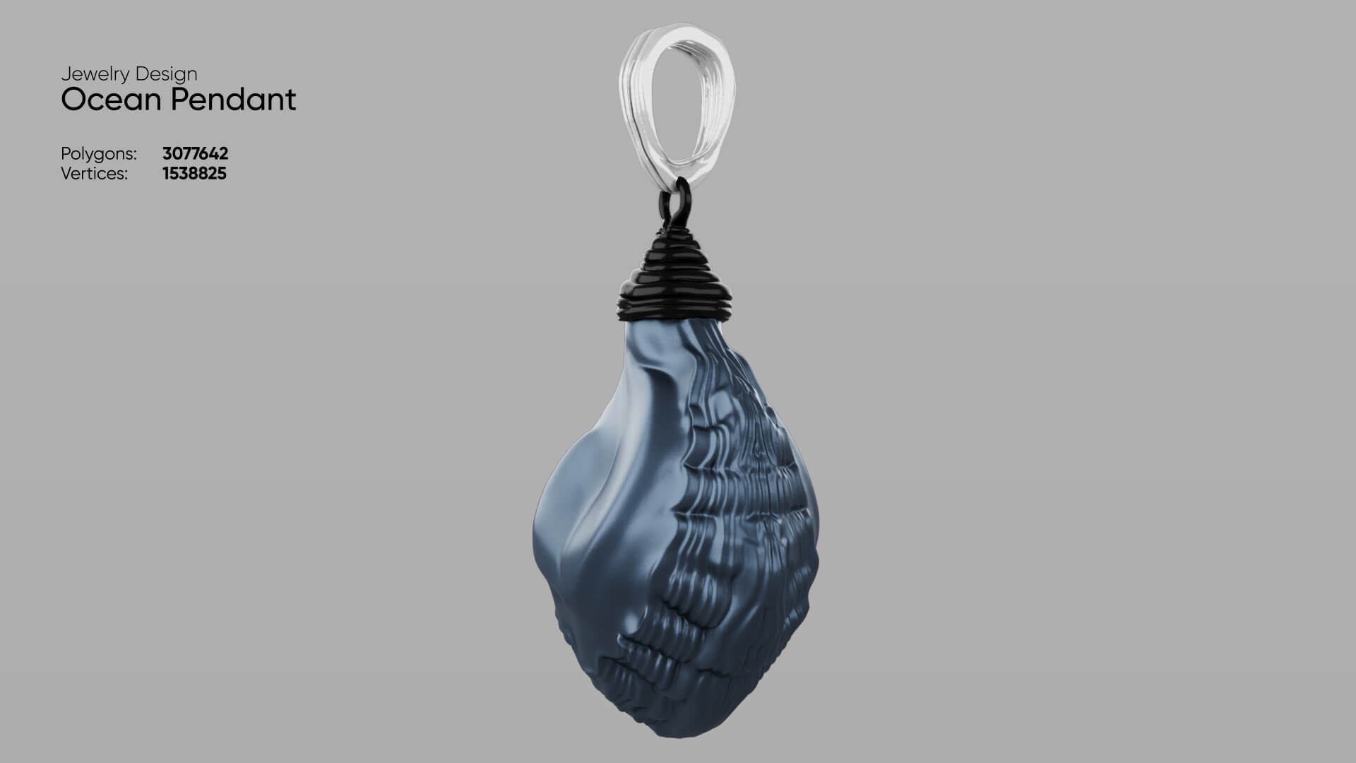 Jewelry Ocean Pendant 3D Model 3D Model