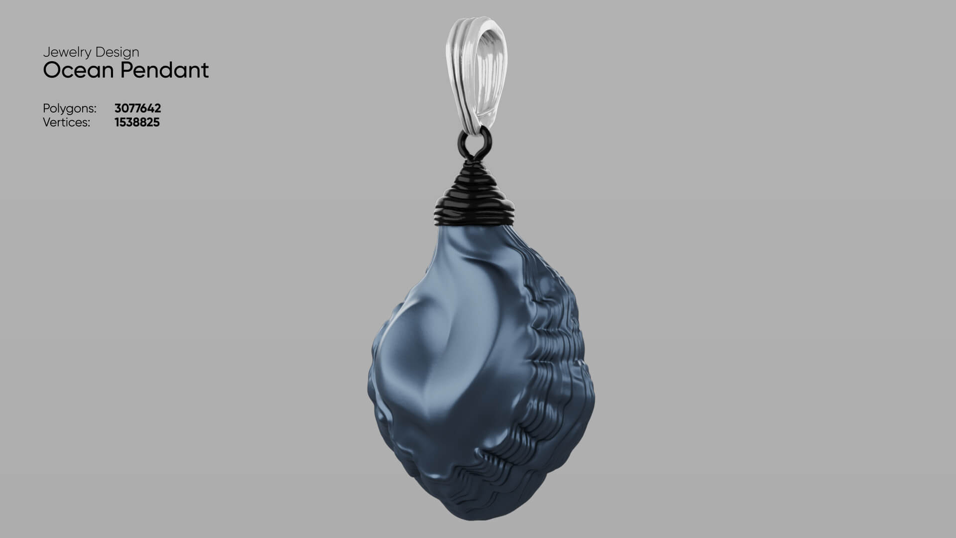 Jewelry Ocean Pendant 3D Model 3D Model