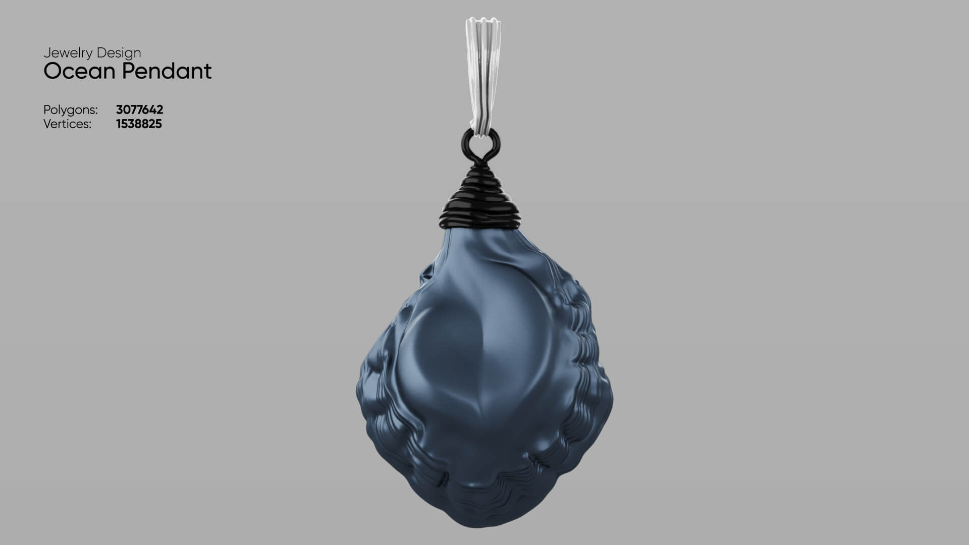 Jewelry Ocean Pendant 3D Model 3D Model