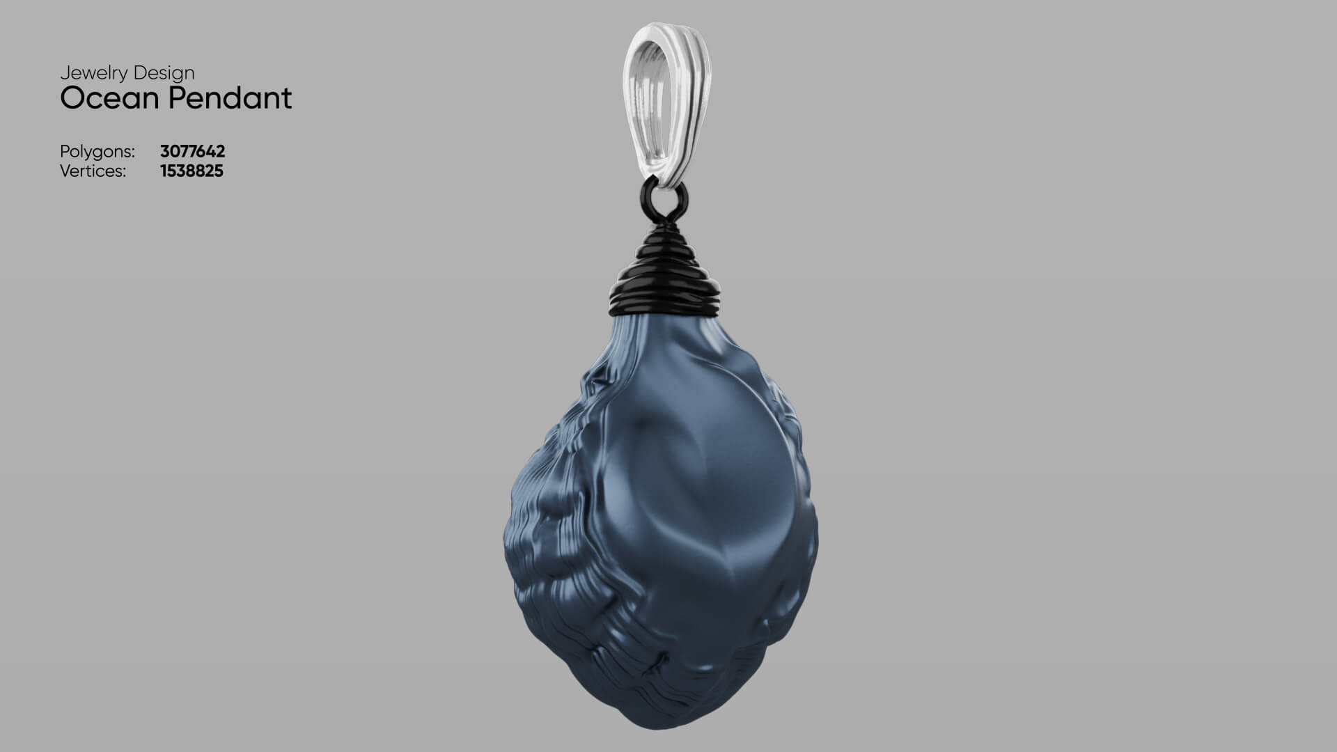 Jewelry Ocean Pendant 3D Model 3D Model