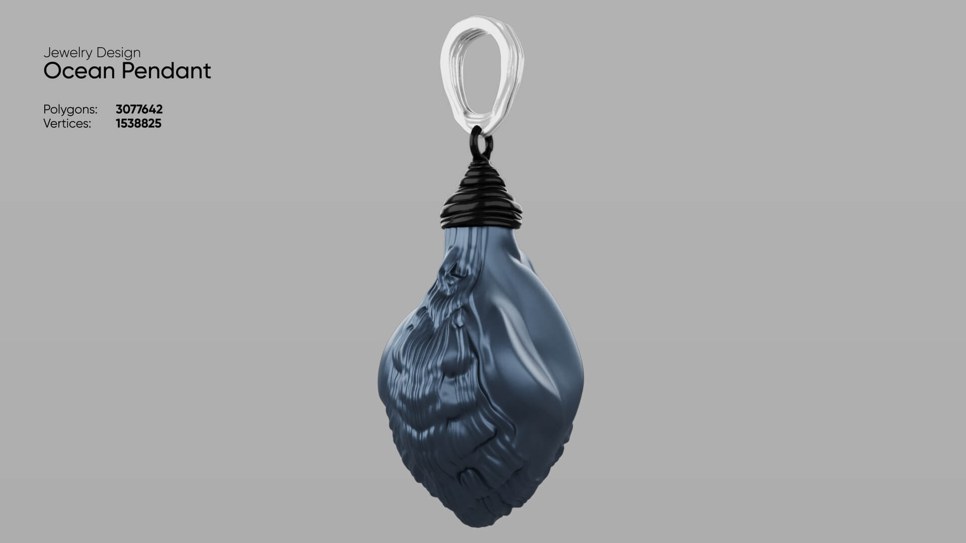 Jewelry Ocean Pendant 3D Model 3D Model