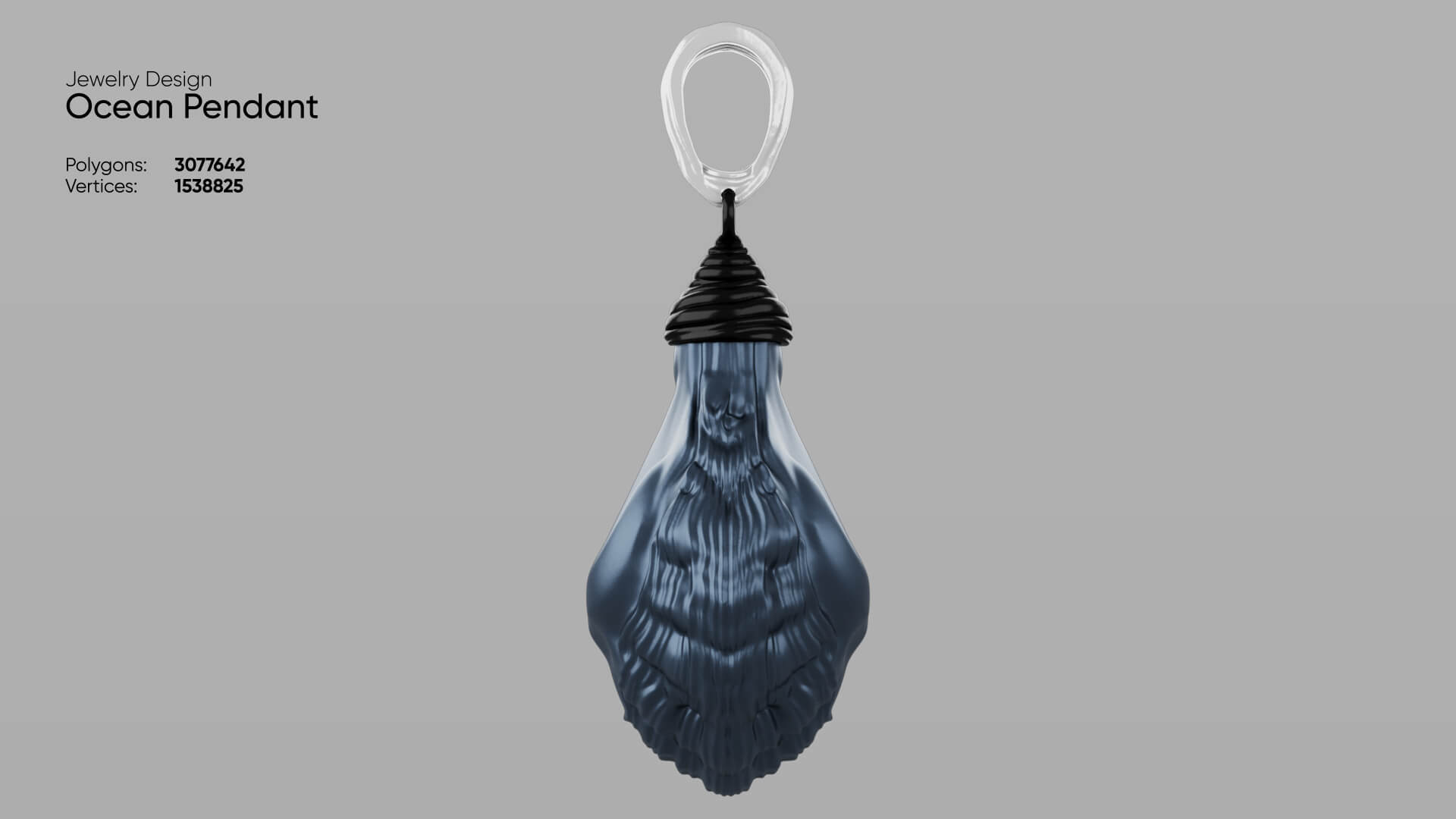 Jewelry Ocean Pendant 3D Model 3D Model