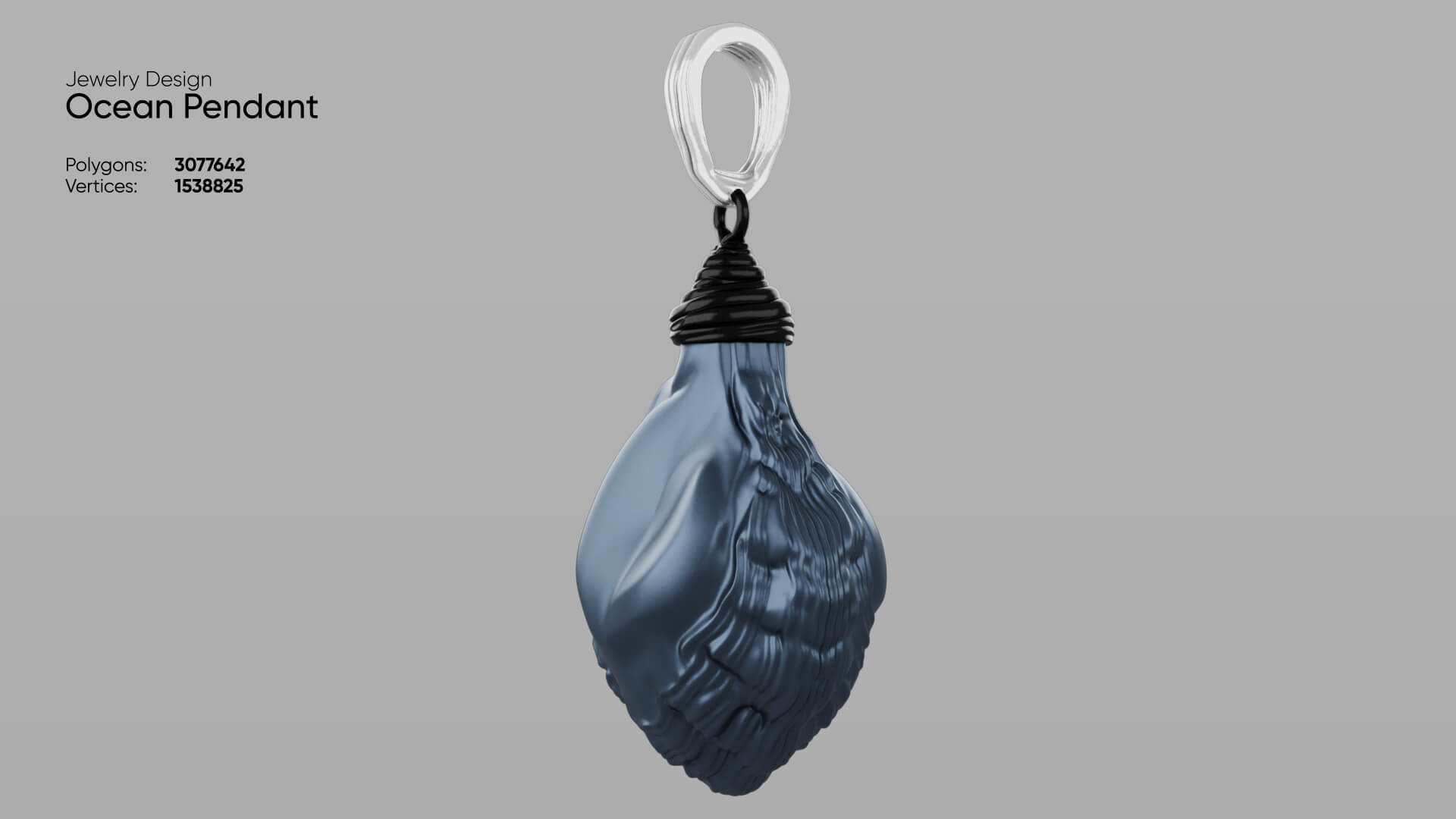 Jewelry Ocean Pendant 3D Model 3D Model