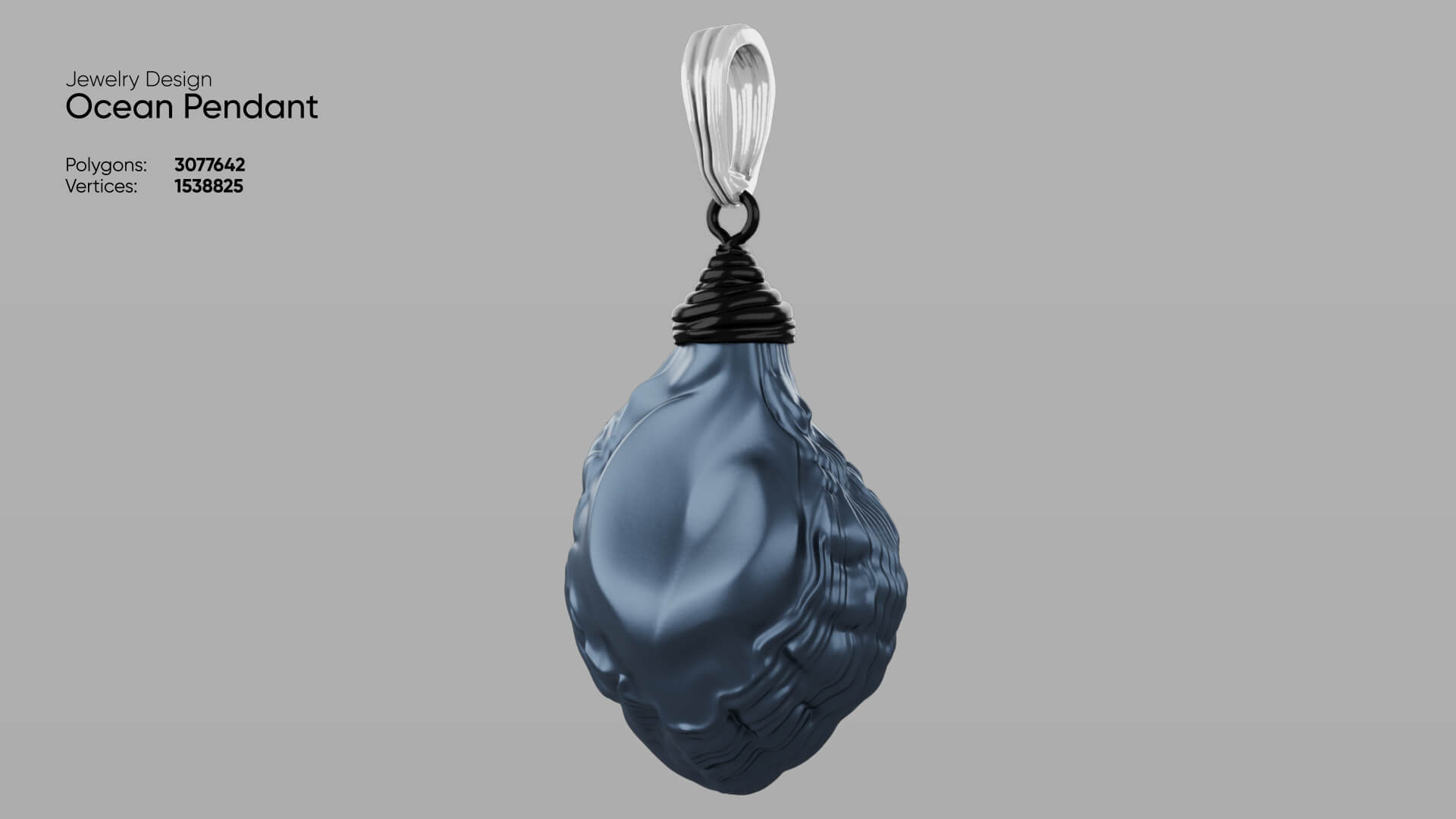 Jewelry Ocean Pendant 3D Model 3D Model