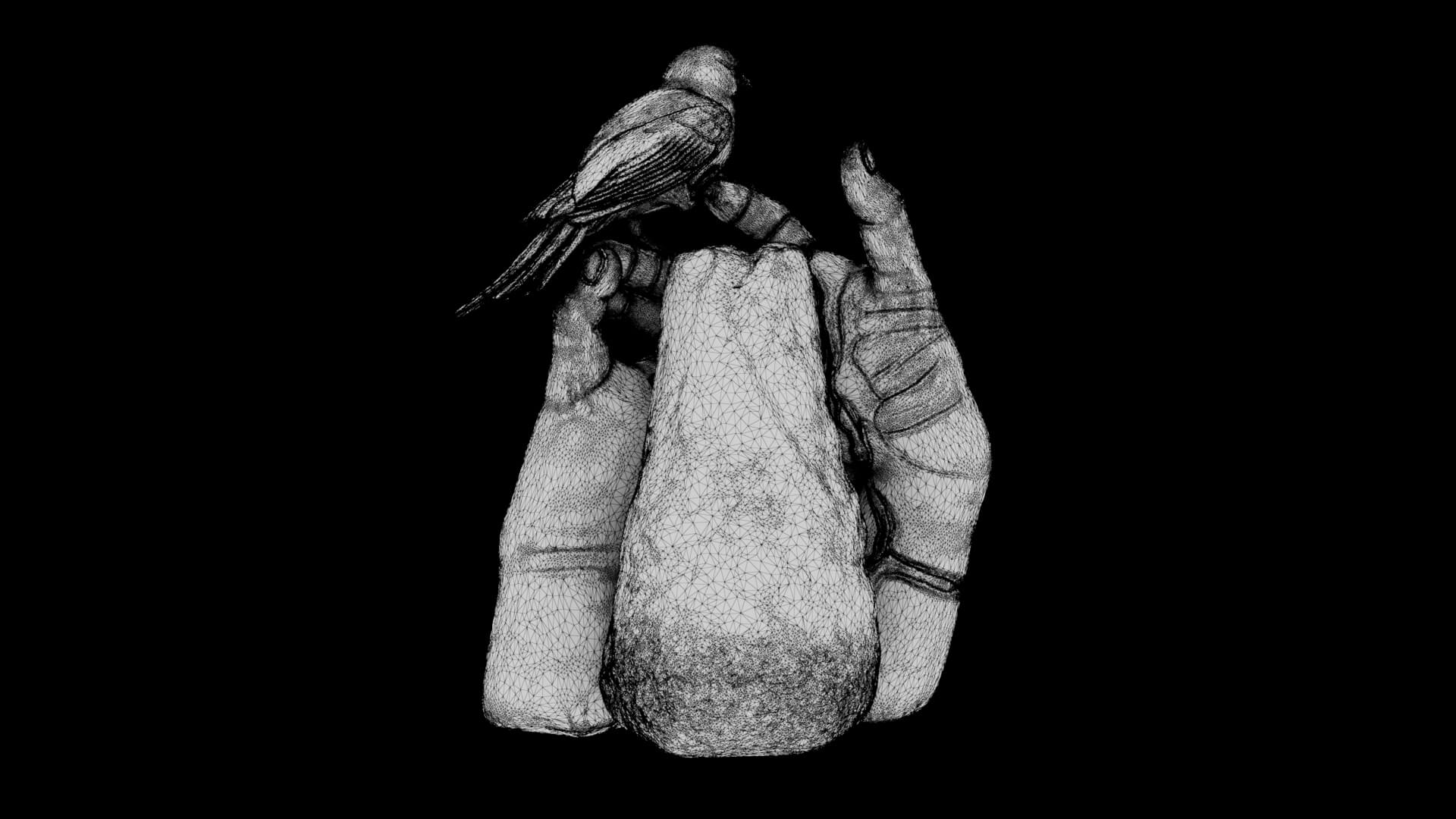 Kintsugi Bird 3D Model