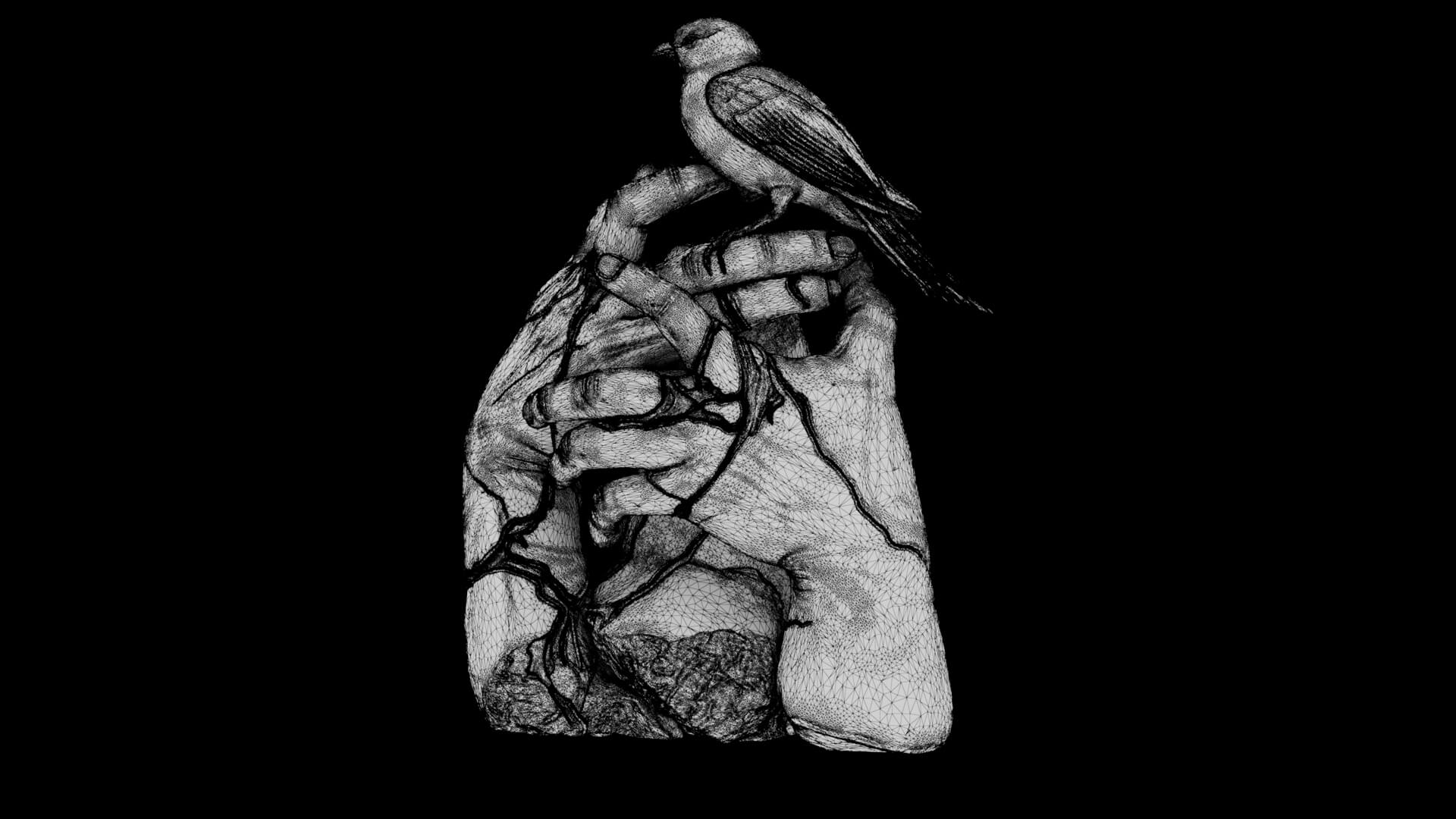 Kintsugi Bird 3D Model