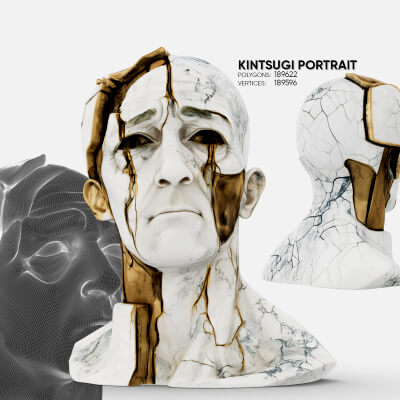 Kintsugi Portrait Sculpture