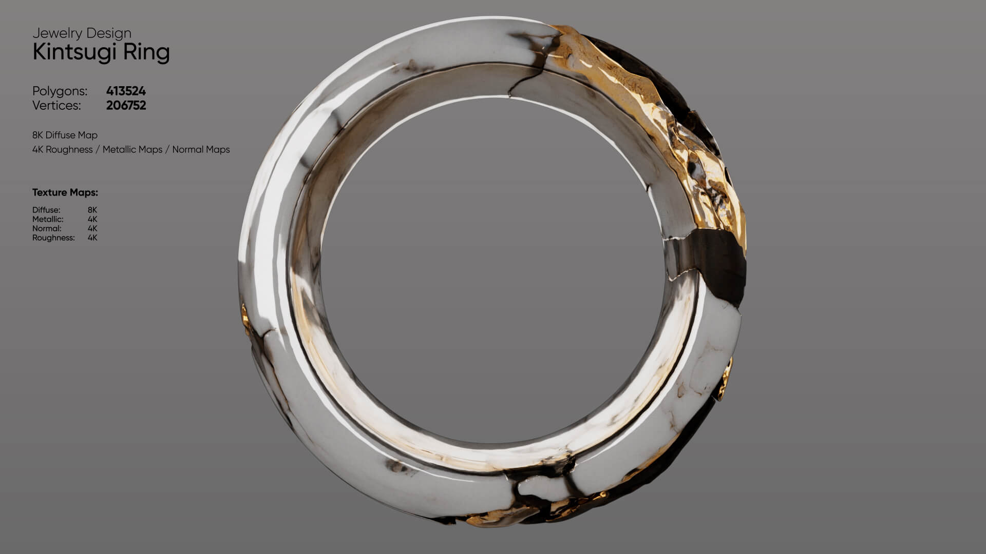 Kintsugi Ring 3D Model