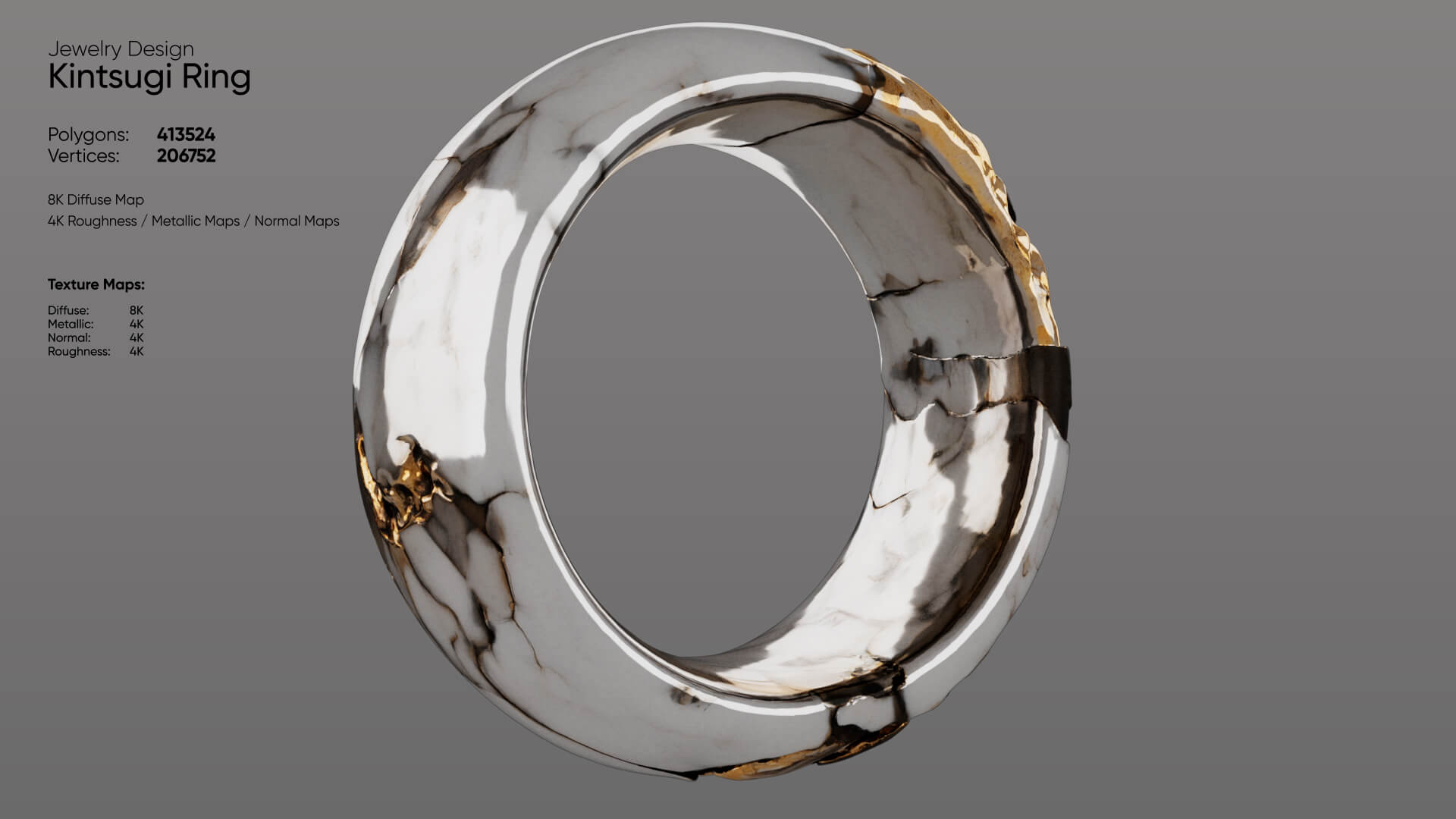 Kintsugi Ring 3D Model
