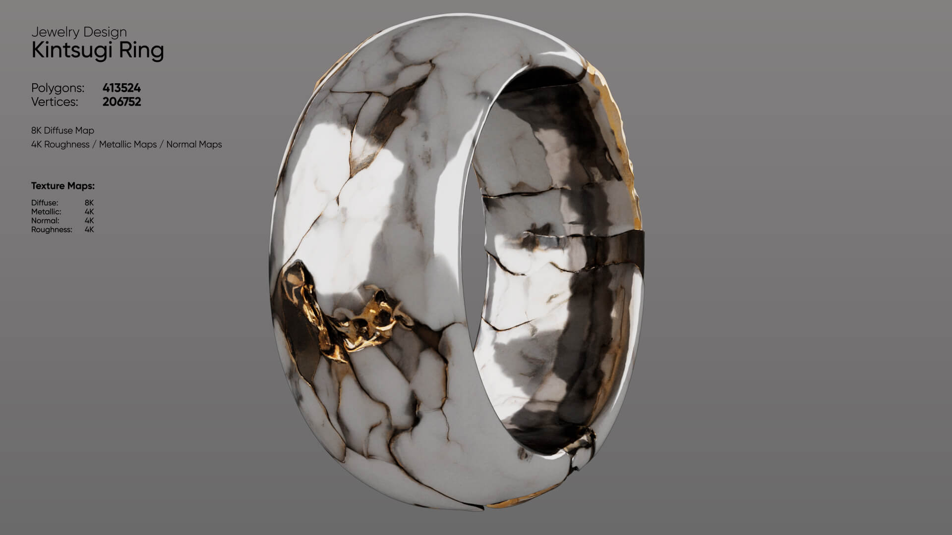 Kintsugi Ring 3D Model