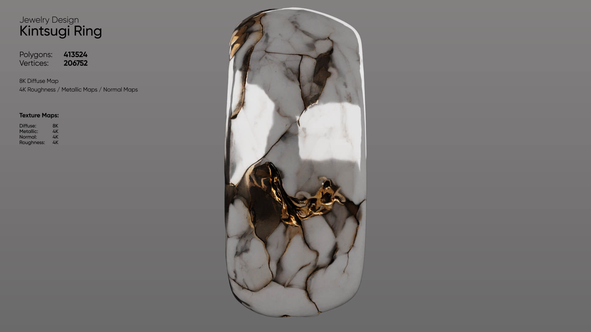 Kintsugi Ring 3D Model
