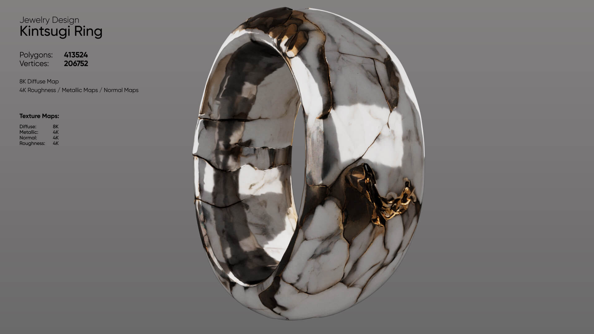 Kintsugi Ring 3D Model