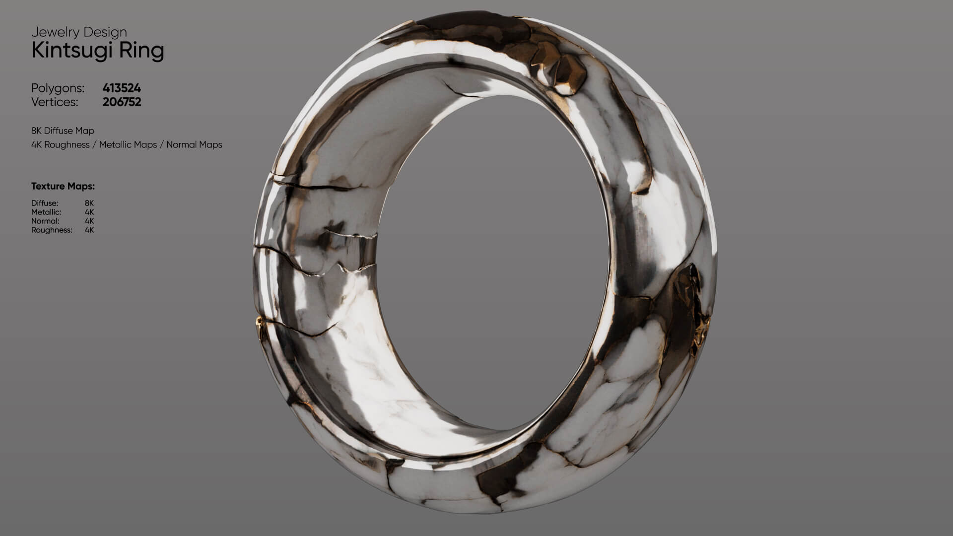 Kintsugi Ring 3D Model