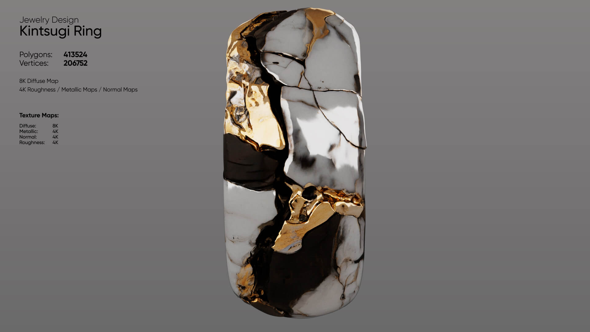 Kintsugi Ring 3D Model