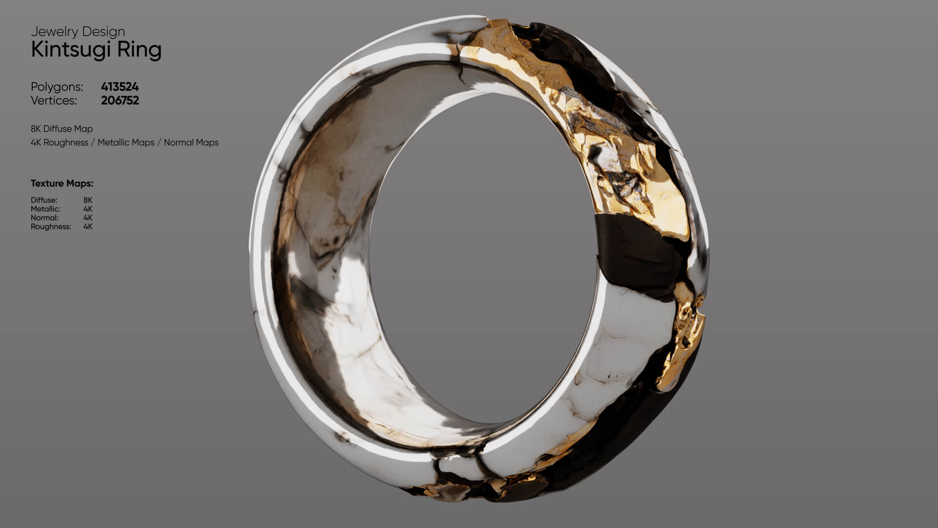 Kintsugi Ring 3D Model