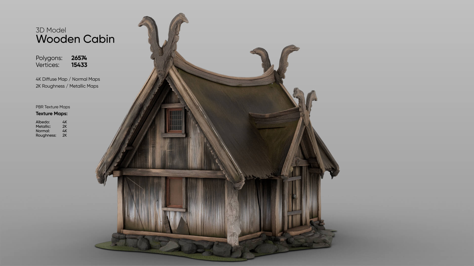 Low Poly Cabin 3D Model