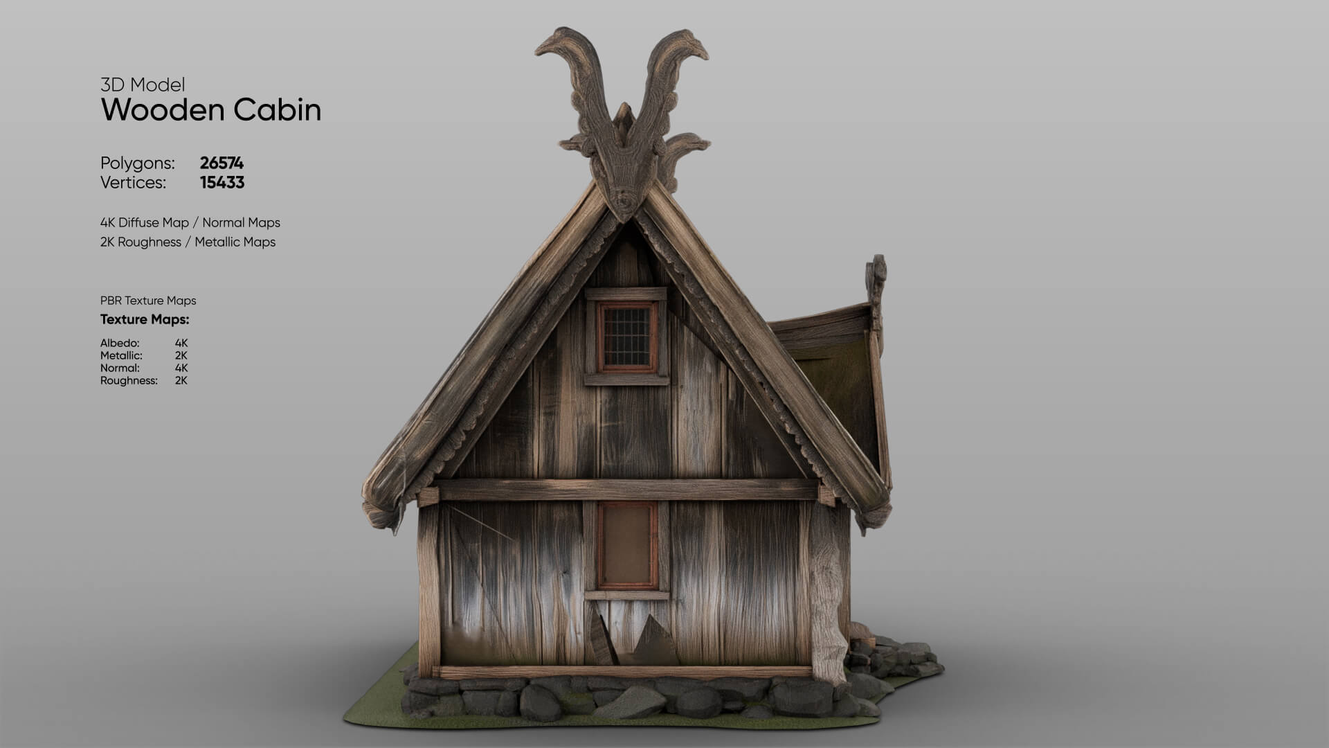Low Poly Cabin 3D Model