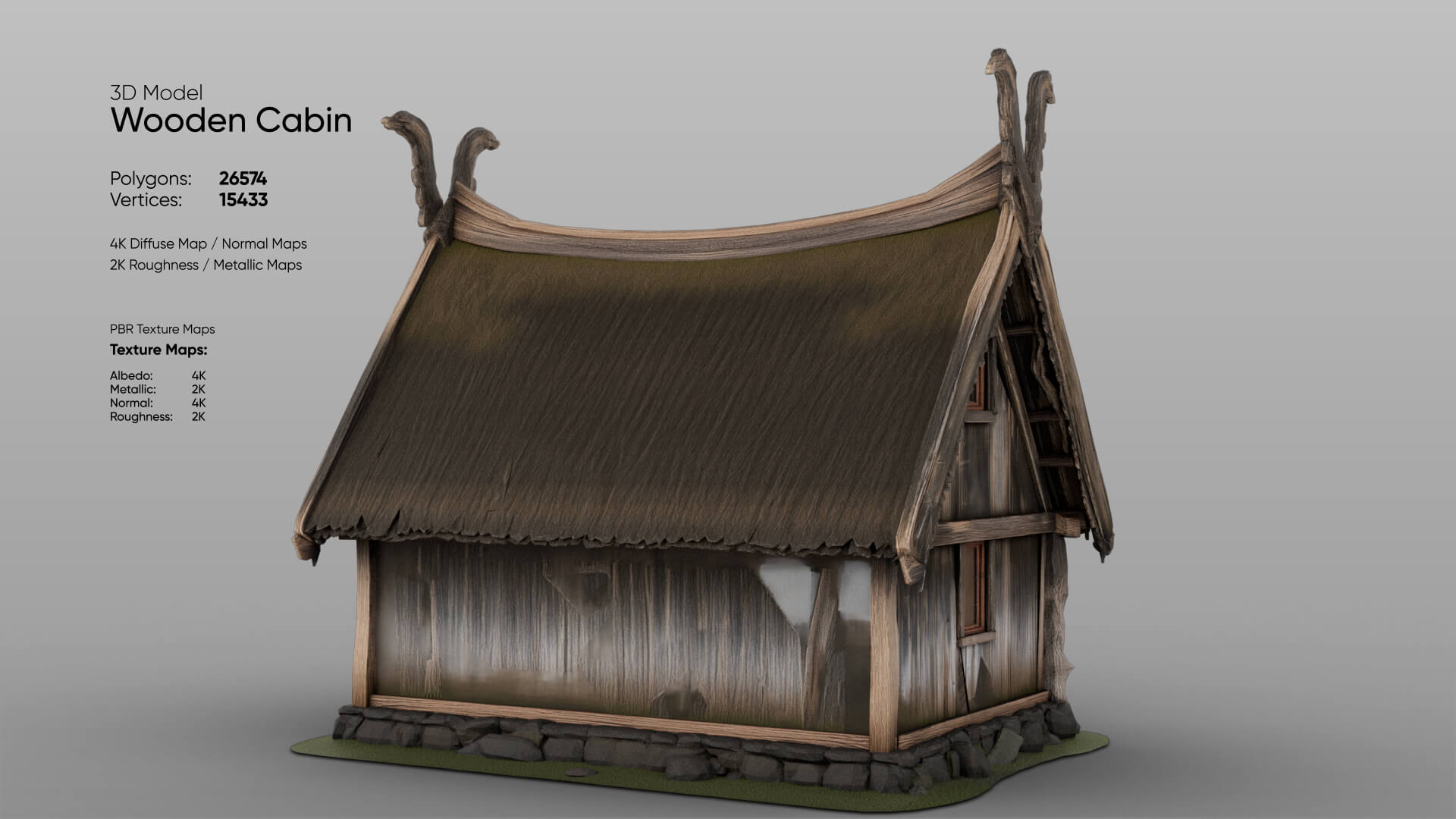 Low Poly Cabin 3D Model