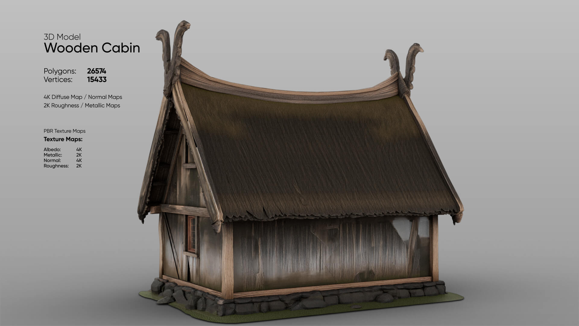 Low Poly Cabin 3D Model