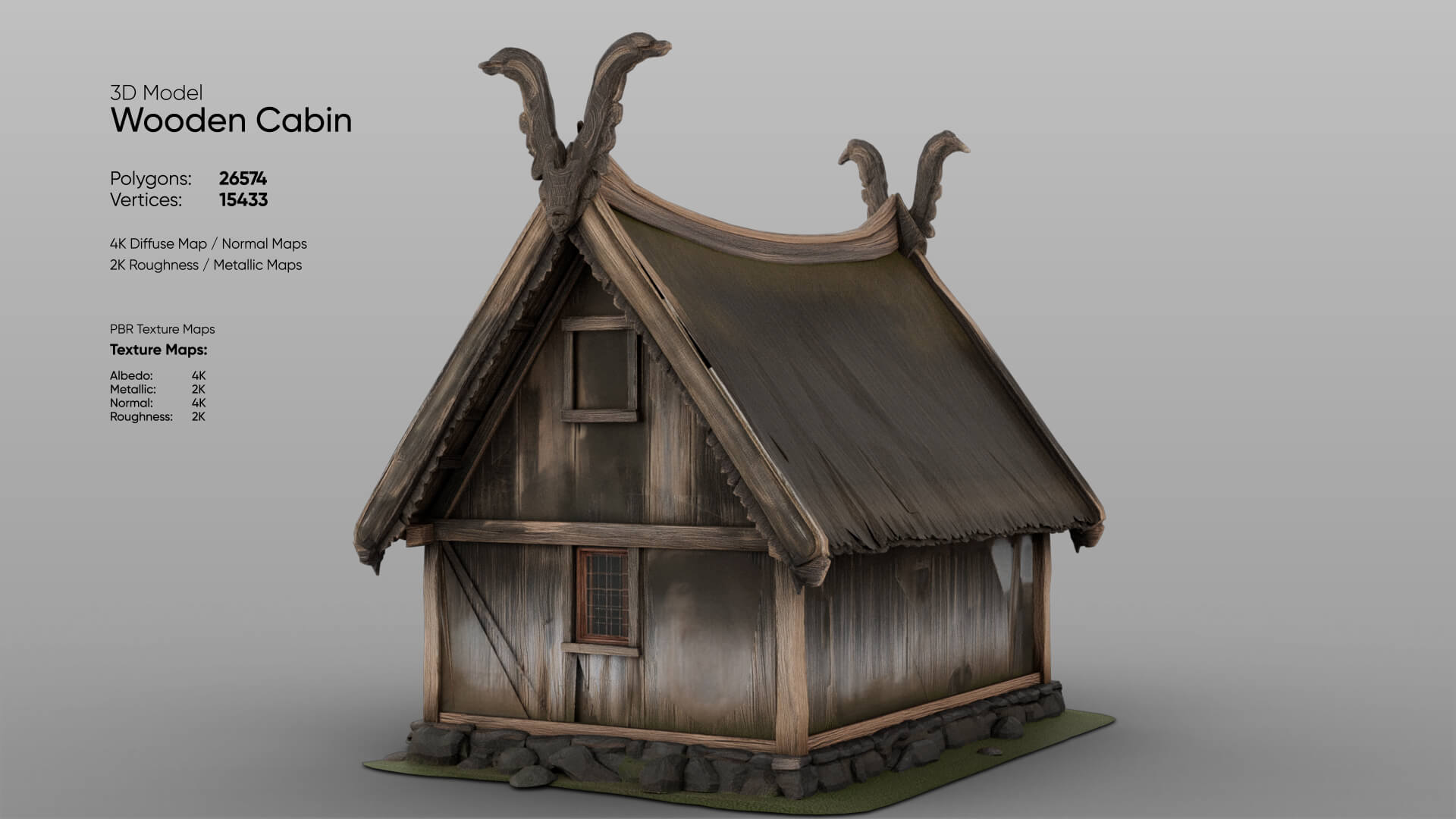 Low Poly Cabin 3D Model