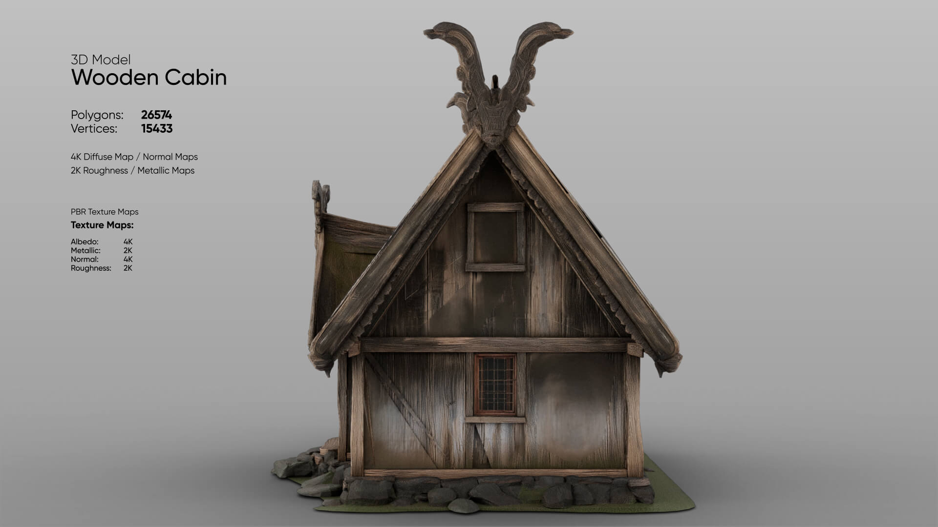 Low Poly Cabin 3D Model