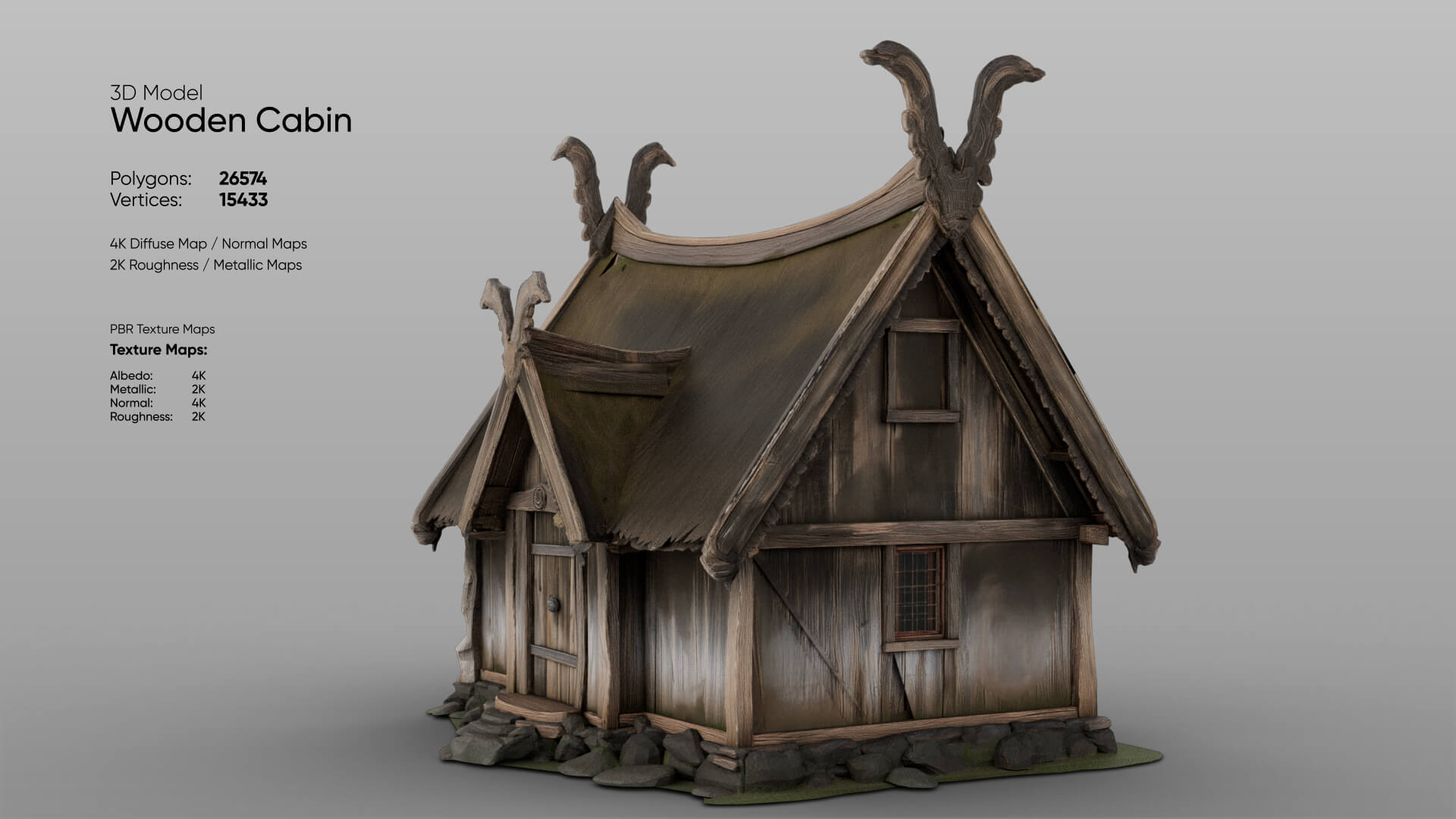 Low Poly Cabin 3D Model
