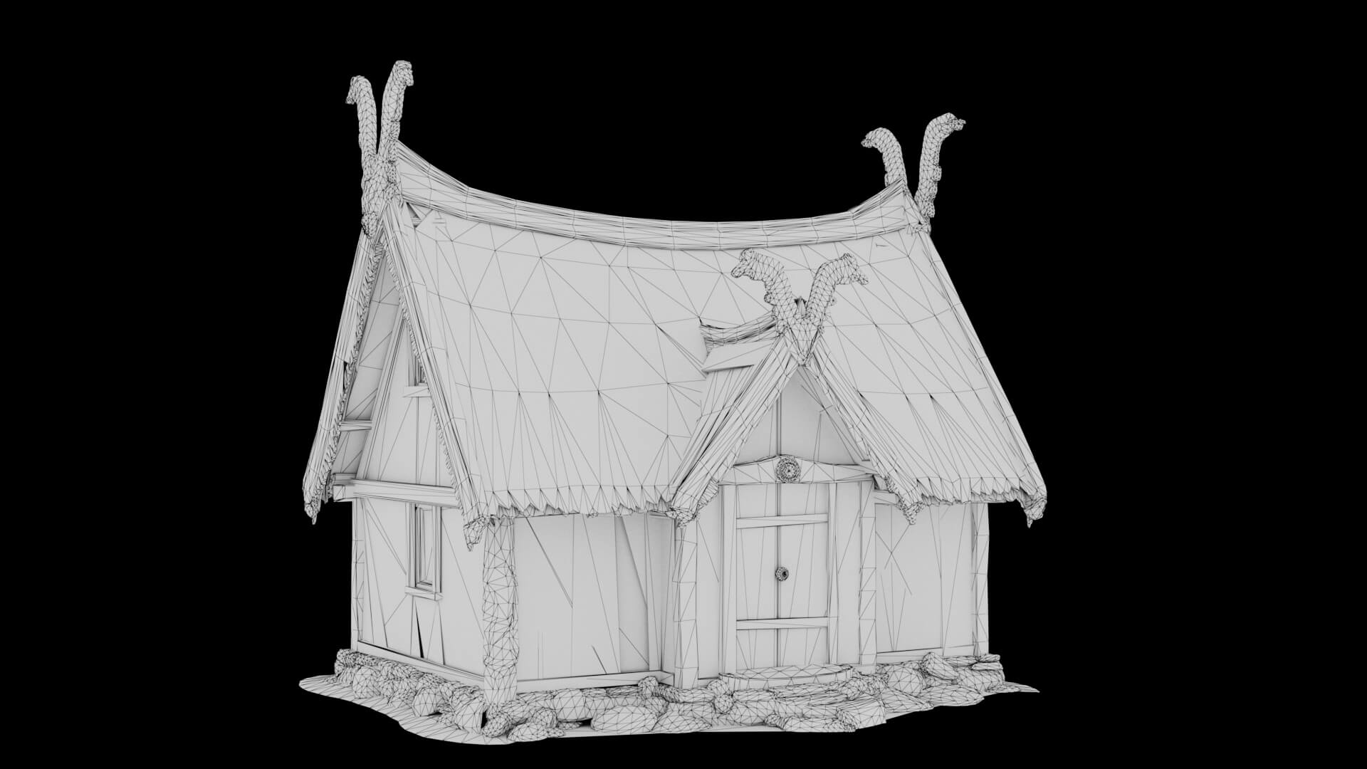 Low Poly Cabin 3D Model