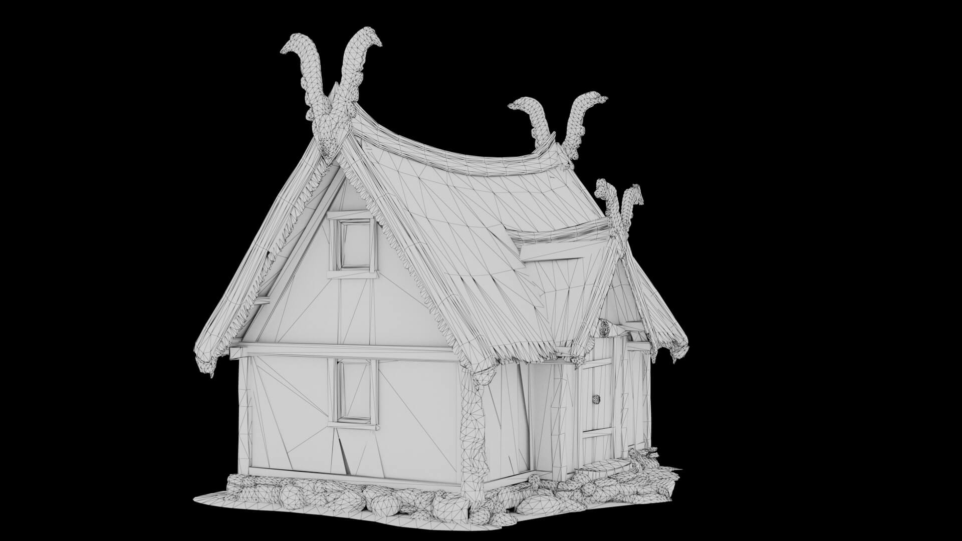 Low Poly Cabin 3D Model