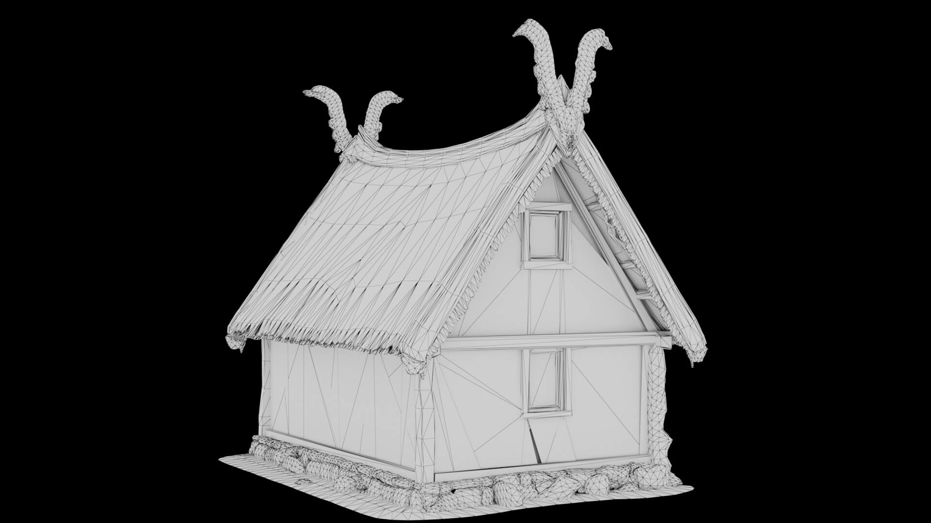Low Poly Cabin 3D Model