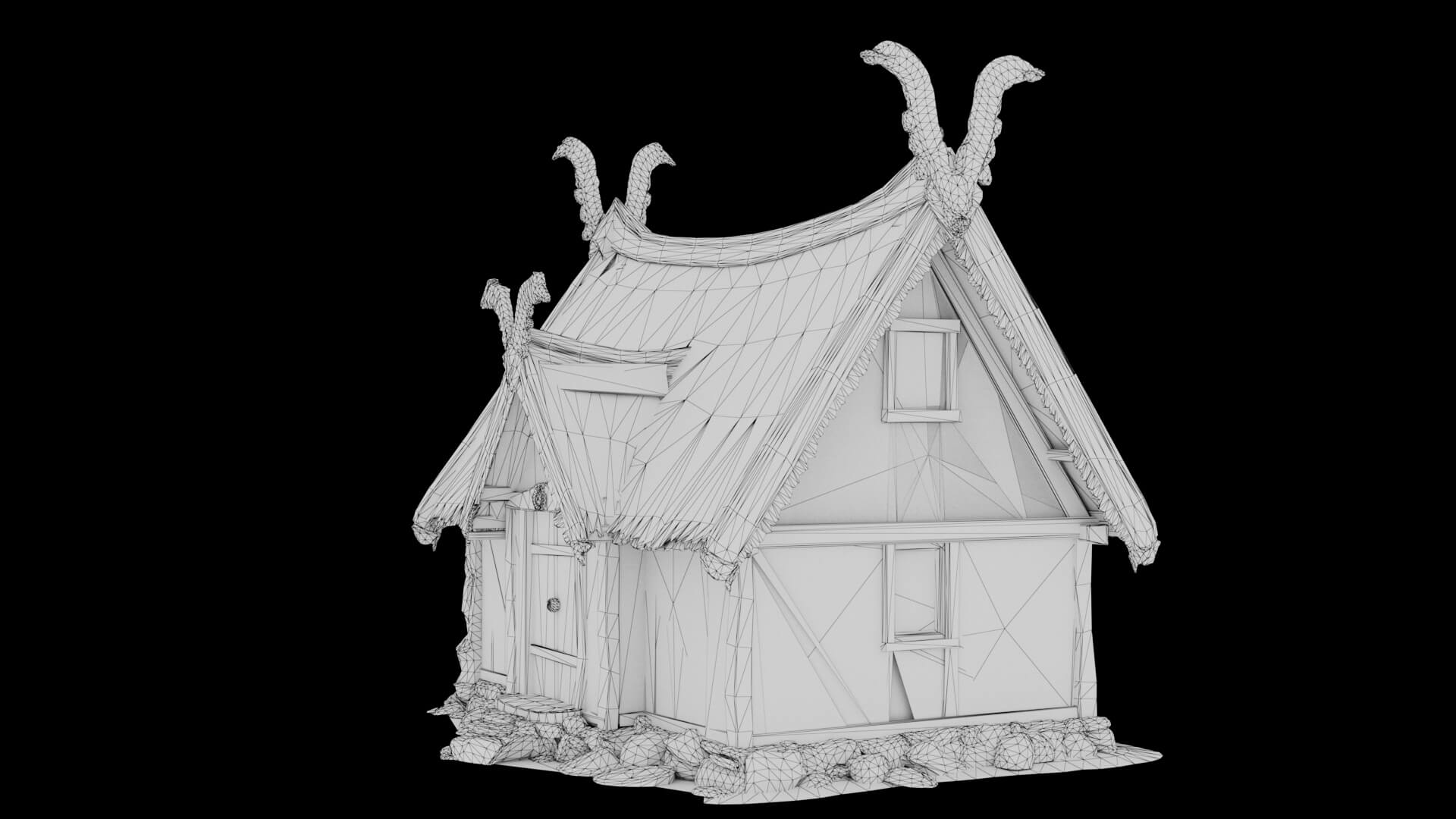 Low Poly Cabin 3D Model