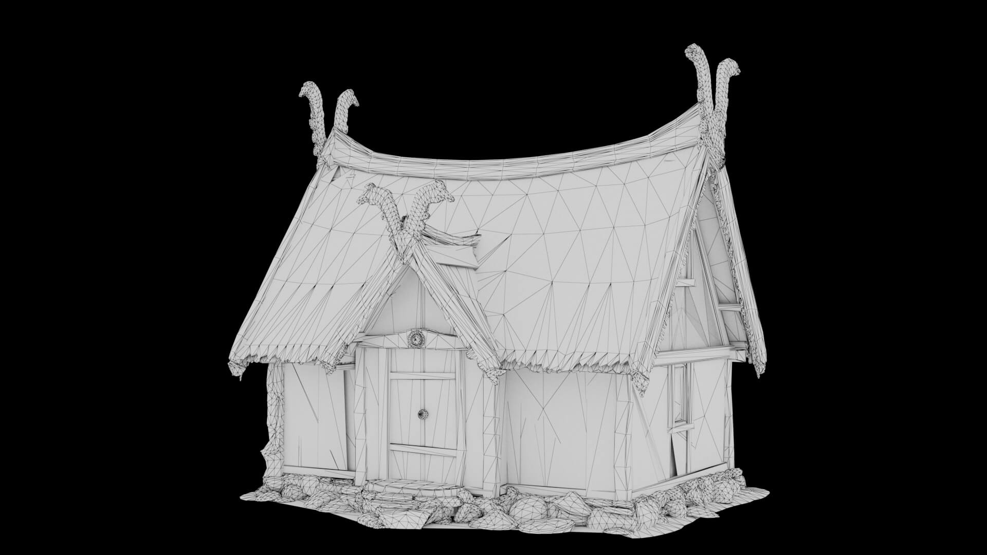 Low Poly Cabin 3D Model