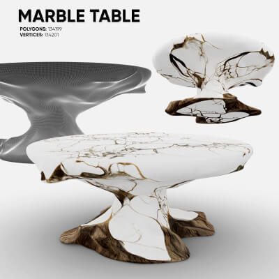 Marble Table 3D Model
