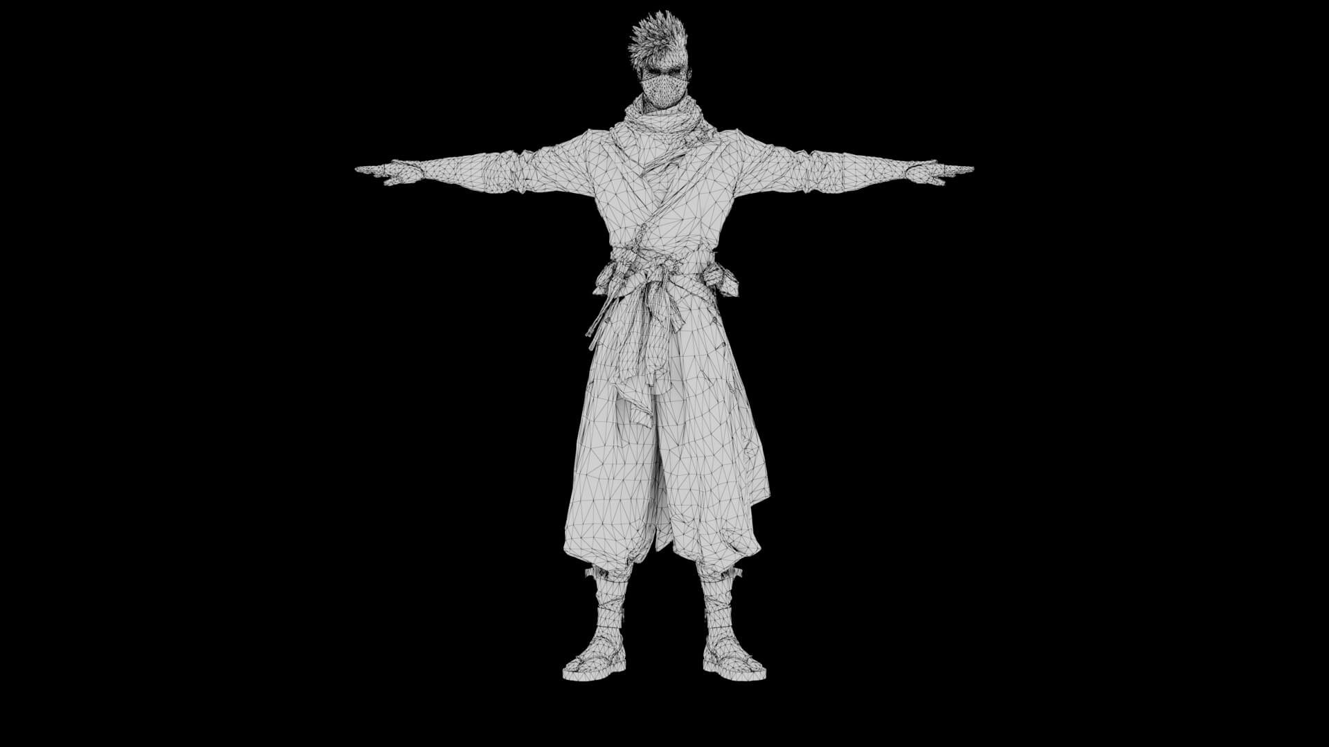 Ninja Low Poly 3D Model